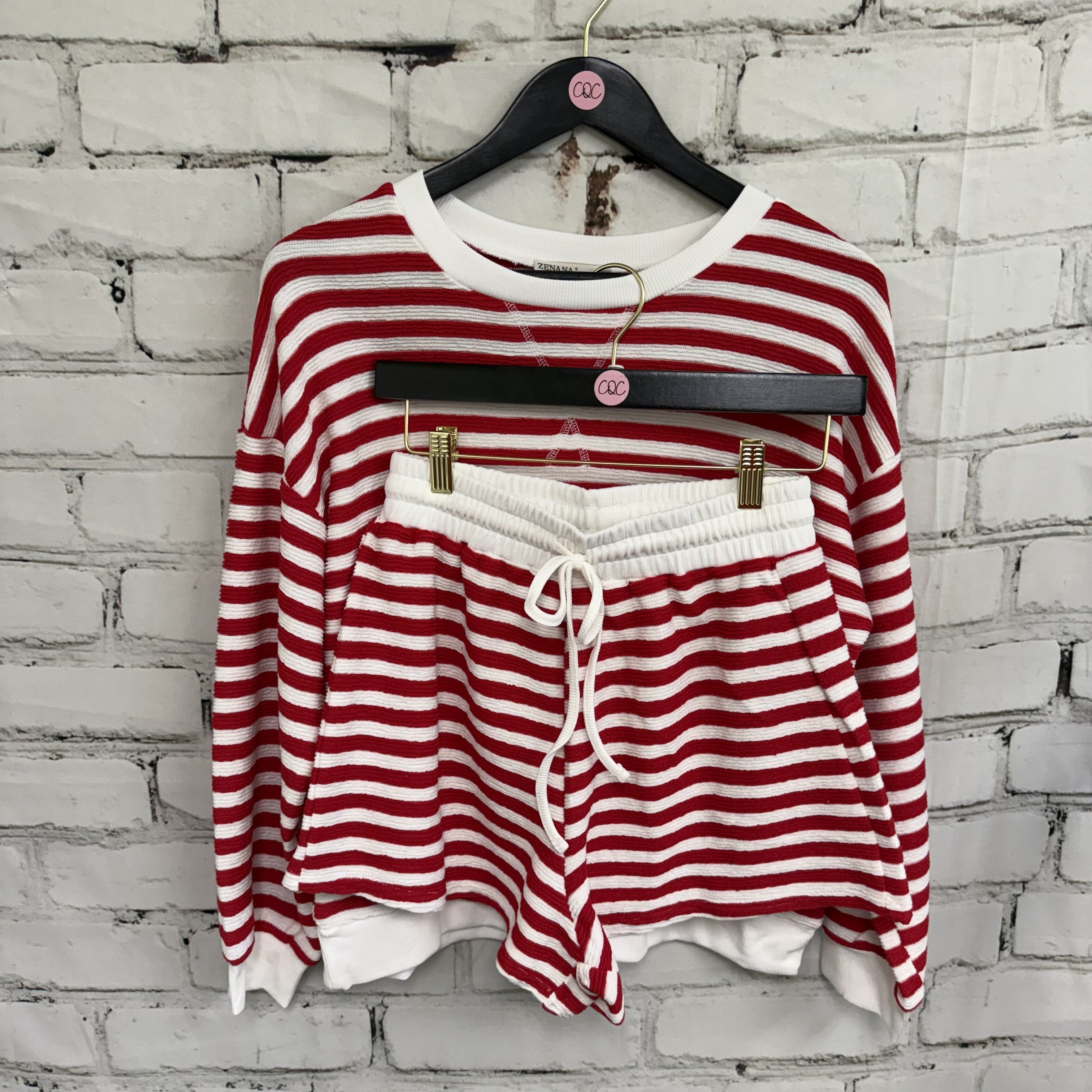 Zenana Striped Red and White Set